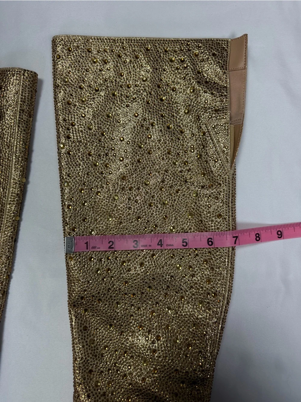 INC Saveria International Concepts Metallic Gold Over-the-Knee Stiletto Boots